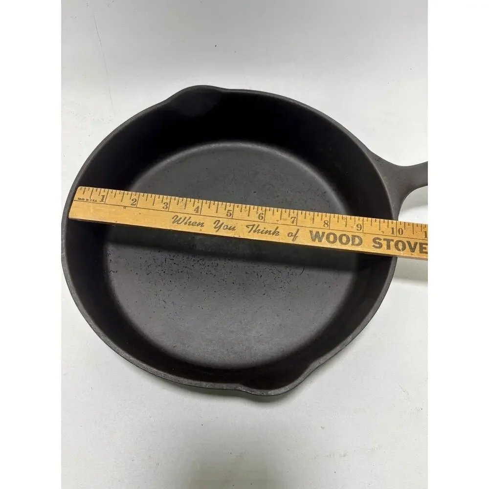 Vintage Wagner Unmarked Cast Iron Skillet 10” Restored Sits Flat USA